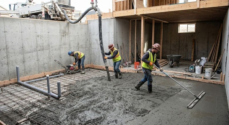 Basement Concrete Installation in Belfair, WA